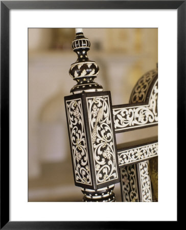 Ebony Wood And Ivory Inlay Detail On One Of The Pair Of Throne Chairs, Sirohi Palace, Sirohi, India by John Henry Claude Wilson Pricing Limited Edition Print image