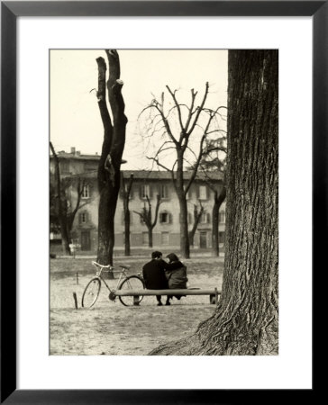 Young Couple Sitting On A Bench In Piazza Donatello In Florence by Vincenzo Balocchi Pricing Limited Edition Print image