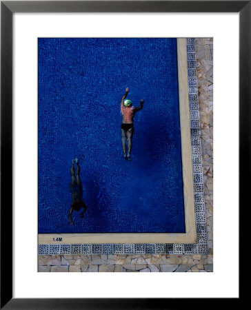 Overhead Of Swimmers In Pool Of Himawari Apartments by Antony Giblin Pricing Limited Edition Print image