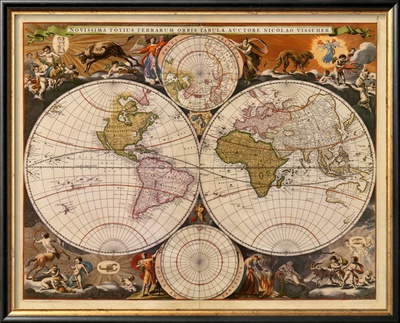 New World Map, 17Th Century by Nicholas Visscher Pricing Limited Edition Print image