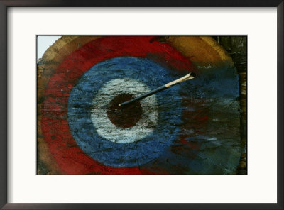 An Arrow Hit The Bullseye In A Competition At A Fourth Of July Logging Show And Competition by Sam Abell Pricing Limited Edition Print image