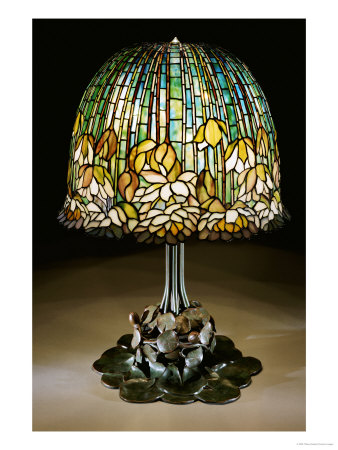 A Fine & Important Pond Lily Leaded Glass & Bronze Table Lamp Circa, 1928 by Tiffany Studios Pricing Limited Edition Print image