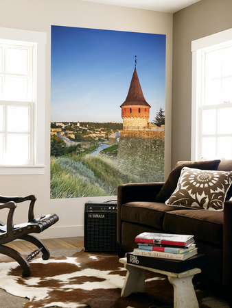 Tower Of Old Castle With Old Town In Background, Kamyanets-Podilsky, Podillya, Ukraine by Ian Trower Pricing Limited Edition Print image