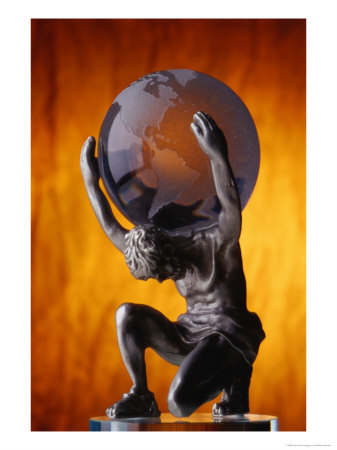 Atlas Statue Holding Up The World by Matthew Borkoski Pricing Limited Edition Print image