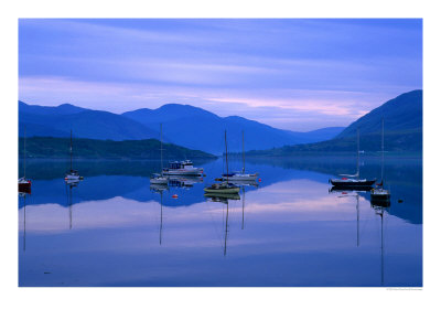 Moored Yachts On Loch Broom, Ullapool, Scotland by Grant Dixon Pricing Limited Edition Print image