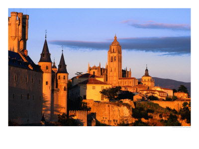 The Cathedral Of Segovia From A Hillside At Sunset, Segovia, Castilla-Y Leon, Spain by David Tomlinson Pricing Limited Edition Print image
