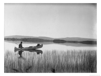 Canoeist On Sandy Lake by George Shiras Pricing Limited Edition Print image