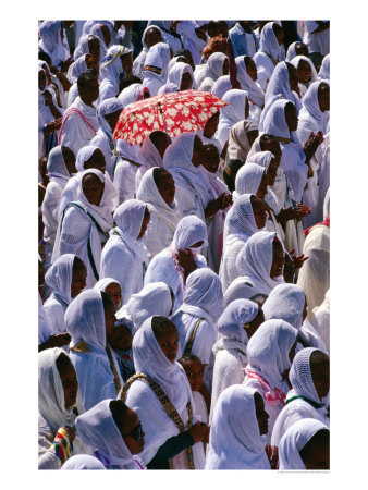 Crowd Of Women Dressed In White Celebrating Festival Of Timkat, Assab, Eritrea by Frances Linzee Gordon Pricing Limited Edition Print image