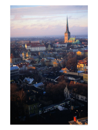 Oleviste Church And Other City Buildings Seen From Toompea Hill, Tallinn, Estonia by Jonathan Smith Pricing Limited Edition Print image