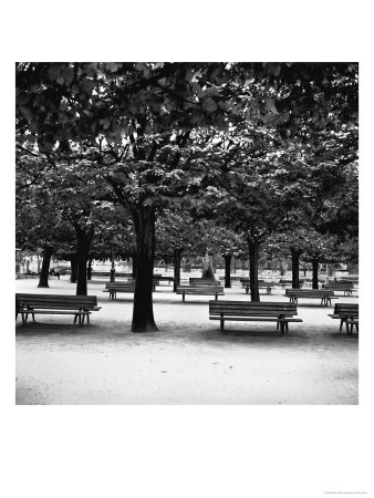 Park With Benches, Notre Dame, Paris, France by Eric Kamp Pricing Limited Edition Print image