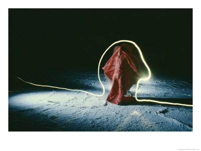 A Model Is Traced In Light In This Time Exposure by Steve Winter Pricing Limited Edition Print image