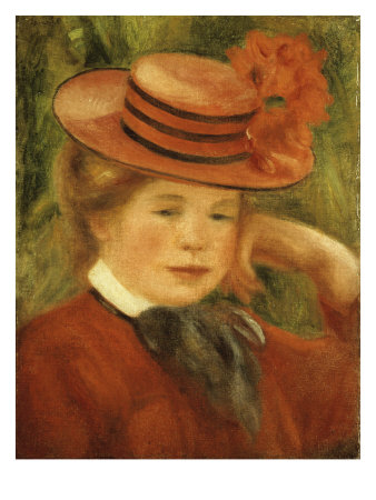 Girl With A Red Hat by Pierre-Auguste Renoir Pricing Limited Edition Print image