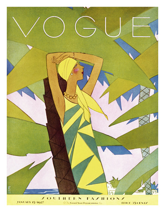 Vogue Cover - January 1927 by Eduardo Garcia Benito Pricing Limited Edition Print image