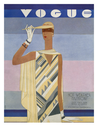Vogue Cover - July 1928 by Eduardo Garcia Benito Pricing Limited Edition Print image