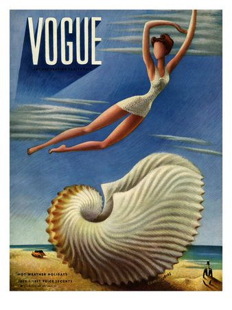 Vogue Cover - July 1937 by Miguel Covarrubias Pricing Limited Edition Print image
