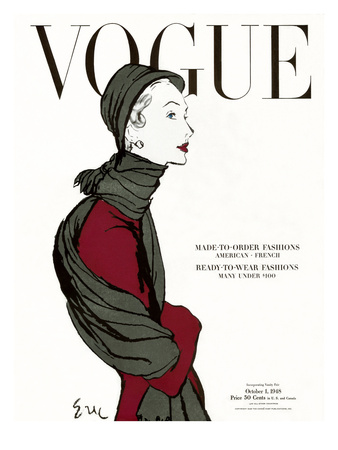 Vogue Cover - October 1948 by Carl Eric Erickson Pricing Limited Edition Print image