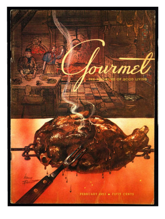 Gourmet Cover - February 1953 by Henry Stahlhut Pricing Limited Edition Print image