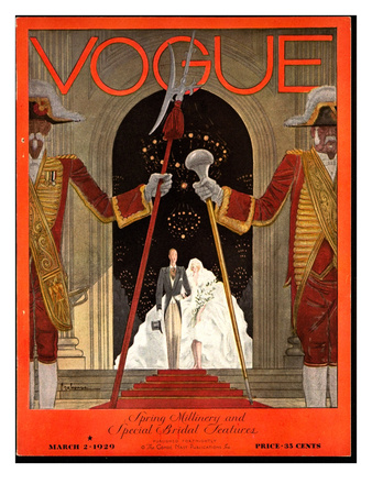 Vogue Cover - March 1929 by Georges Lepape Pricing Limited Edition Print image