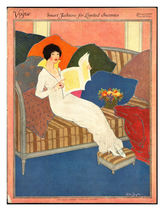 Vogue Cover - February 1913 by Helen Dryden Pricing Limited Edition Print image