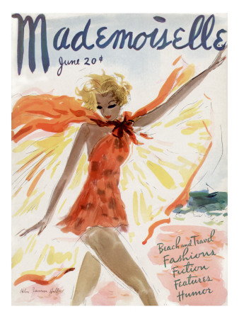 Mademoiselle Cover - June 1936 by Helen Jameson Hall Pricing Limited Edition Print image