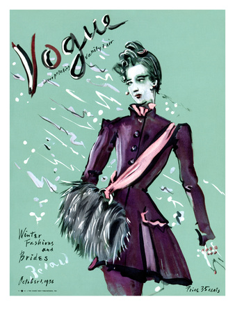 Vogue Cover - October 1936 by Christian Berard Pricing Limited Edition Print image