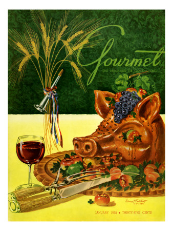 Gourmet Cover - January 1951 by Henry Stahlhut Pricing Limited Edition Print image
