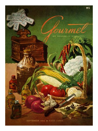 Gourmet Cover - September 1952 by Henry Stahlhut Pricing Limited Edition Print image