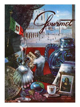 Gourmet Cover - March 1954 by Henry Stahlhut Pricing Limited Edition Print image