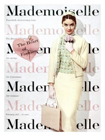 Mademoiselle Cover - February 1955 by George Barkentin Pricing Limited Edition Print image