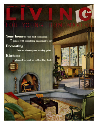 Living For Young Homemakers Cover - January 1961 by Bill Margerin Pricing Limited Edition Print image