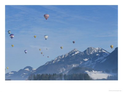 A Hot Air Balloon Festival In The Austrian Alps by Peter Carsten Pricing Limited Edition Print image