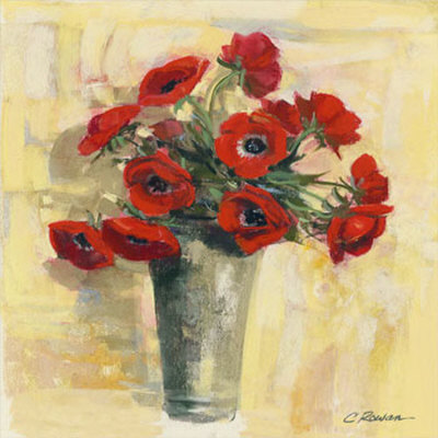 Red Poppies In French Bucket by Carol Rowan Pricing Limited Edition Print image