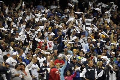 St Louis Cardinals V Milwaukee Brewers - Playoffs Game Six, Milwaukee, Wi - October 16 by Jonathan Daniel Pricing Limited Edition Print image