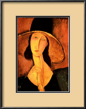 Portrait Of A Woman In A Large Hat by Amedeo Modigliani Pricing Limited Edition Print image
