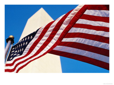 Us Flag, Washington Monument, Washington Dc, U.S.A. by Lou Jones Pricing Limited Edition Print image