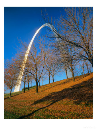 Autumn Trees Below Gateway Arch, Jefferson National Expansion, St. Louis, Missouri, Usa by Scott T. Smith Pricing Limited Edition Print image
