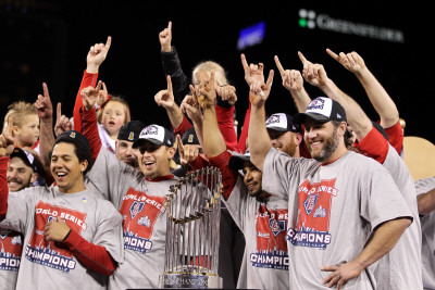 Rangers V Cardinals, St Louis, Mo - Oct. 28: Jon Jay, Allen Craig, Rafael Furcal And Lance Berkman by Ezra Shaw Pricing Limited Edition Print image