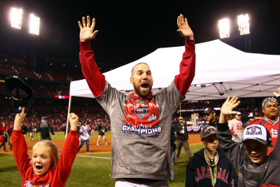 2011 World Series Game 7 - Rangers V Cardinals, St Louis, Mo - October 28: Chris Carpenter by Dilip Vishwanat Pricing Limited Edition Print image