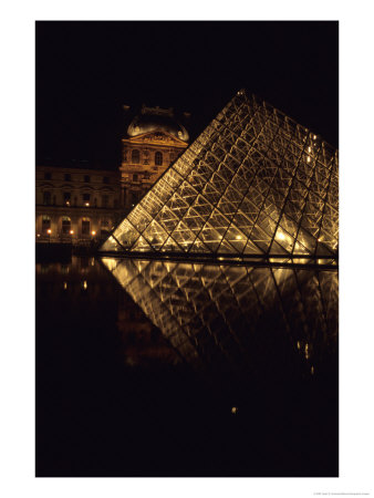 A Night View Of The Im Pei Pyramid At The Louvre, Paris, France by Taylor S. Kennedy Pricing Limited Edition Print image