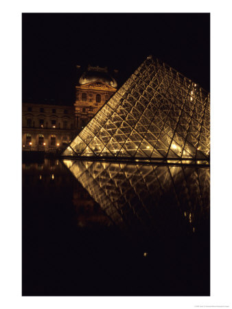 A Night View Of The Im Pei Pyramid At The Louvre, Paris, France by Taylor S. Kennedy Pricing Limited Edition Print image