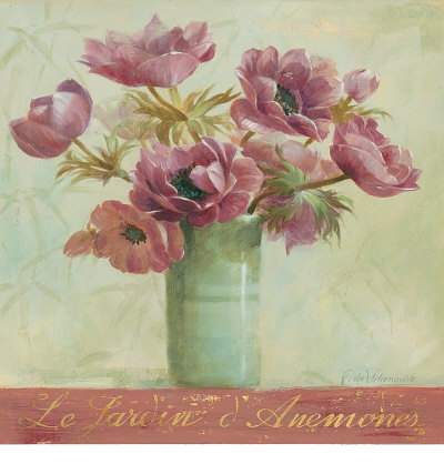 Jardin D'anemones by Fabrice De Villeneuve Pricing Limited Edition Print image