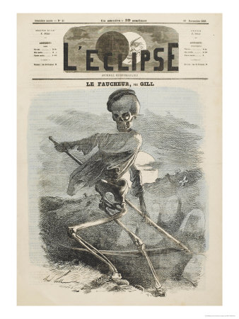 Death As A Skeleton With His Scythe by Andre Gill Pricing Limited Edition Print image