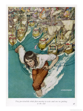 Gulliver Captures The Fleet Of The Blefuscudian by Willy Pogany Pricing Limited Edition Print image