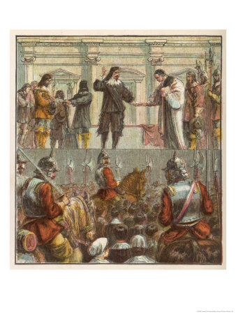 King Charles I Prepares For His Execution On The Scaffold In Front Of The Palace Of Whitehall by Joseph Kronheim Pricing Limited Edition Print image