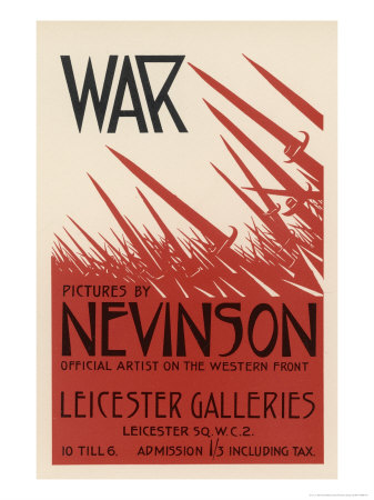 Poster Advertising An Exhibition Of War Art By C R W Nevinson At The Leicester Galleries by C.R.W. Nevinson Pricing Limited Edition Print image