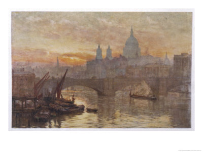 The Thames At Southwark by Herbert Marshall Pricing Limited Edition Print image