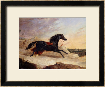 Arabs Chasing A Loose Arab Horse In An Eastern Landscape by John Frederick Herring I Pricing Limited Edition Print image