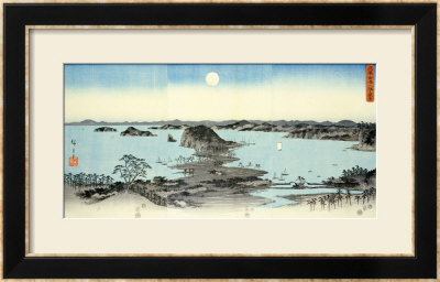 Night View Of Eight Excellent Sceneries Of Kanazawa In Musashi Province by Ando Hiroshige Pricing Limited Edition Print image