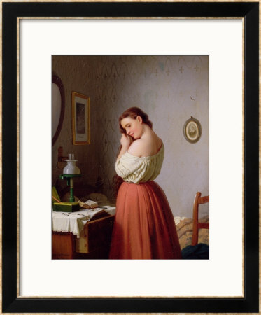 Young Woman Plaiting Her Hair by Johann Georg Meyer Von Bremen Pricing Limited Edition Print image