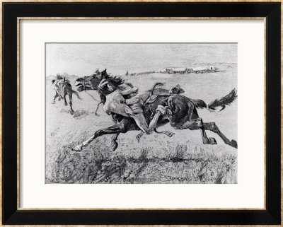 A Peril Of The Plains, The First Emigrant Train To California, Engraved By F.H.W. by Frederic Sackrider Remington Pricing Limited Edition Print image